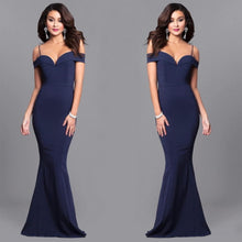 Load image into Gallery viewer, summer dress 2019 new Sexy Straps V-Neck Dress Women Off Shoulder Bodycon Red Party Dress Long Maxi Dresses vestidos verano