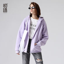 Load image into Gallery viewer, Toyouth Fashion Purple Color Long Sleeve Hooded Jackets For Women Autumn Basic Outerwear Coats
