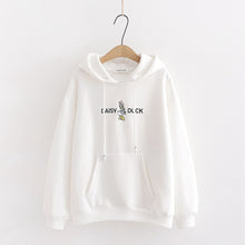 Load image into Gallery viewer, Merry Pretty Women’s Cartoon Buck Embroidery Hoodies Sweatshirts With Bow On Hood 2019 Winter Plus Velvet Hooded Pullovers