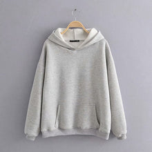 Load image into Gallery viewer, Fashion Za Women Sweatshirt 2019 Autumn Casual Solid Plus Velvet Long Sleeve Hoodie Pullover Streetwear Female Ladies Loose Tops