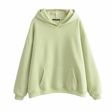 Load image into Gallery viewer, Fashion Za Women Sweatshirt 2019 Autumn Casual Solid Plus Velvet Long Sleeve Hoodie Pullover Streetwear Female Ladies Loose Tops