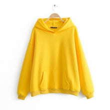 Load image into Gallery viewer, Fashion Za Women Sweatshirt 2019 Autumn Casual Solid Plus Velvet Long Sleeve Hoodie Pullover Streetwear Female Ladies Loose Tops