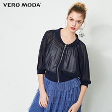 Load image into Gallery viewer, Vero Moda Women's Ribbed Cuffs Zipped Gauzy Jacket | 319117507