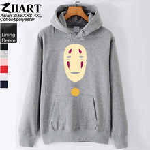 Load image into Gallery viewer, Spirited Away faceless No face man Girls Woman Hoodie Miyazaki Hayao mysterious ghost white Couple Clothes Autumn Winter ZIIART