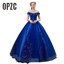 Load image into Gallery viewer, Boat neck Vestidos De 15 Anos Vestidos De Quinceanera Dress Black Off Shoulder Ball Gown Long Organza Sweet 16 Dress Plus Size 7