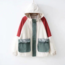 Load image into Gallery viewer, Merry Pretty Women Contrast color Pockets Basic Jacket 2019 Winter Long Sleeve Hooded Jacket Casual Zippers Loose Outerwear Coat