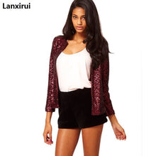 Load image into Gallery viewer, European American Fashion Brand Shining Pocket Cardigan Style Sequin Long Sleeves Slim Suit Pattern Jacket Coat