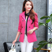 Load image into Gallery viewer, Women Jackets Coats 2019 New Autumn Slim Woman Casual Plus Size Double Breasted Blasers Chaquetas Mujer Casaco Jaqueta Feminina
