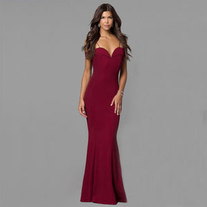 summer dress 2019 new Sexy Straps V-Neck Dress Women Off Shoulder Bodycon Red Party Dress Long Maxi Dresses vestidos verano