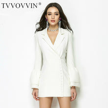 Load image into Gallery viewer, TVVOVVIN 2019 Spring Autumn Temperament Small Loose Dress suits sexy v neck Flare Sleeve Blazers  women&#39;s tops Z842
