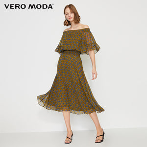 Vero Moda Women‘s Printed Off-the-shoulder Chiffon Dress | 31926Z554