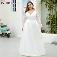 Load image into Gallery viewer, Elegant White Prom Dresses Ever Pretty A-Line Deep V-Neck Full Lace Sleeve See-Through Formal Dresses For Party Vestido De Noiva
