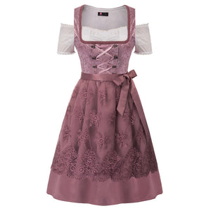 Women Dresses 3pcs Set German Bavarian Oktoberfest Costumes Dress+Apron Sexy Sweet Punk Gothic Party Cocktail Club Dresses Lady