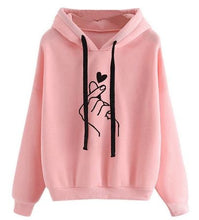 Load image into Gallery viewer, SIL2397 Long Sleeve Spring Autumn a001 Winter Striped Women Sweatshirt And Hoody Ladies Hooded Love Printed Casual
