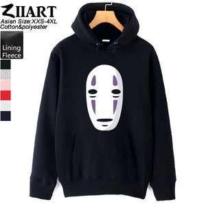 Spirited Away faceless No face man Girls Woman Hoodie Miyazaki Hayao mysterious ghost white Couple Clothes Autumn Winter ZIIART