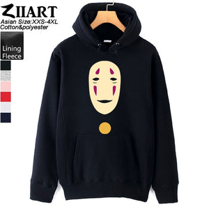 Spirited Away faceless No face man Girls Woman Hoodie Miyazaki Hayao mysterious ghost white Couple Clothes Autumn Winter ZIIART