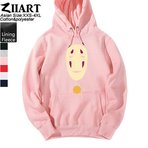 Spirited Away faceless No face man Girls Woman Hoodie Miyazaki Hayao mysterious ghost white Couple Clothes Autumn Winter ZIIART