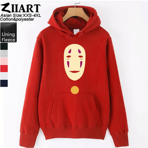 Spirited Away faceless No face man Girls Woman Hoodie Miyazaki Hayao mysterious ghost white Couple Clothes Autumn Winter ZIIART