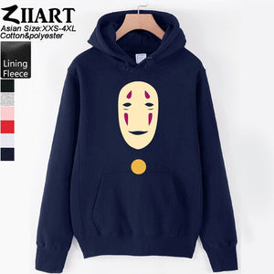 Spirited Away faceless No face man Girls Woman Hoodie Miyazaki Hayao mysterious ghost white Couple Clothes Autumn Winter ZIIART