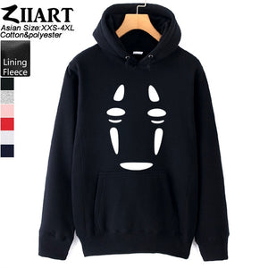 Spirited Away faceless No face man Girls Woman Hoodie Miyazaki Hayao mysterious ghost white Couple Clothes Autumn Winter ZIIART