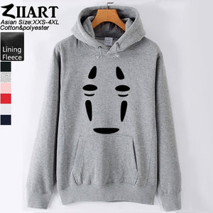 Spirited Away faceless No face man Girls Woman Hoodie Miyazaki Hayao mysterious ghost white Couple Clothes Autumn Winter ZIIART