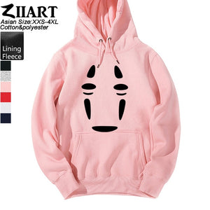 Spirited Away faceless No face man Girls Woman Hoodie Miyazaki Hayao mysterious ghost white Couple Clothes Autumn Winter ZIIART