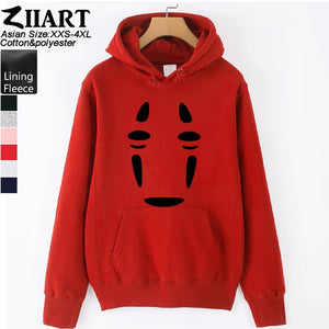 Spirited Away faceless No face man Girls Woman Hoodie Miyazaki Hayao mysterious ghost white Couple Clothes Autumn Winter ZIIART