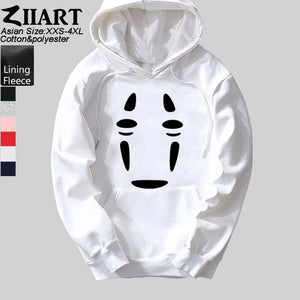 Spirited Away faceless No face man Girls Woman Hoodie Miyazaki Hayao mysterious ghost white Couple Clothes Autumn Winter ZIIART