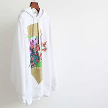 Load image into Gallery viewer, Girls Hoodies Multicolor Printed Terry Cotton Loose Version White Hooded Women Sweatshirt
