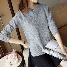 Load image into Gallery viewer, Sweaters For Women Fashion Slim Gray  Cropped Jumpers Knitwear Autumn Fashion Solid
