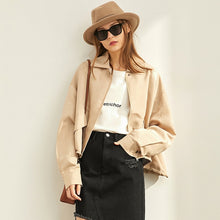 Load image into Gallery viewer, Amii Autumn Women Streetwear Jacket Female Fashion Solid Lapel Zipper Long Sleeve Overcoat 11920225
