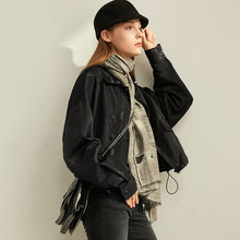 Load image into Gallery viewer, Amii Autumn Women Streetwear Jacket Female Fashion Solid Lapel Zipper Long Sleeve Overcoat 11920225
