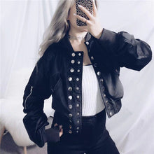Load image into Gallery viewer, XITAO Tide Individuality Single Breasted Jacket Fashion Wild Elegant Women 2019 Autumn New Pocket Zipper Black Tops WQR1503
