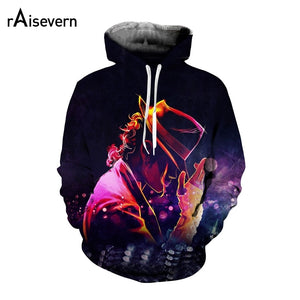 Raisevern New Michael Jackson 3D Hoodies Long Sleeve Sweatshirt Jacket Men Women Unisex Hooded Pullovers Tracksuit Dropship