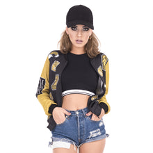 Load image into Gallery viewer, New Spring Women Bomber Jacket Gold Greams Printing Jaqueta Feminina Fashion Slim Basic Jacket for Woman
