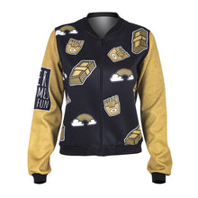 Load image into Gallery viewer, New Spring Women Bomber Jacket Gold Greams Printing Jaqueta Feminina Fashion Slim Basic Jacket for Woman

